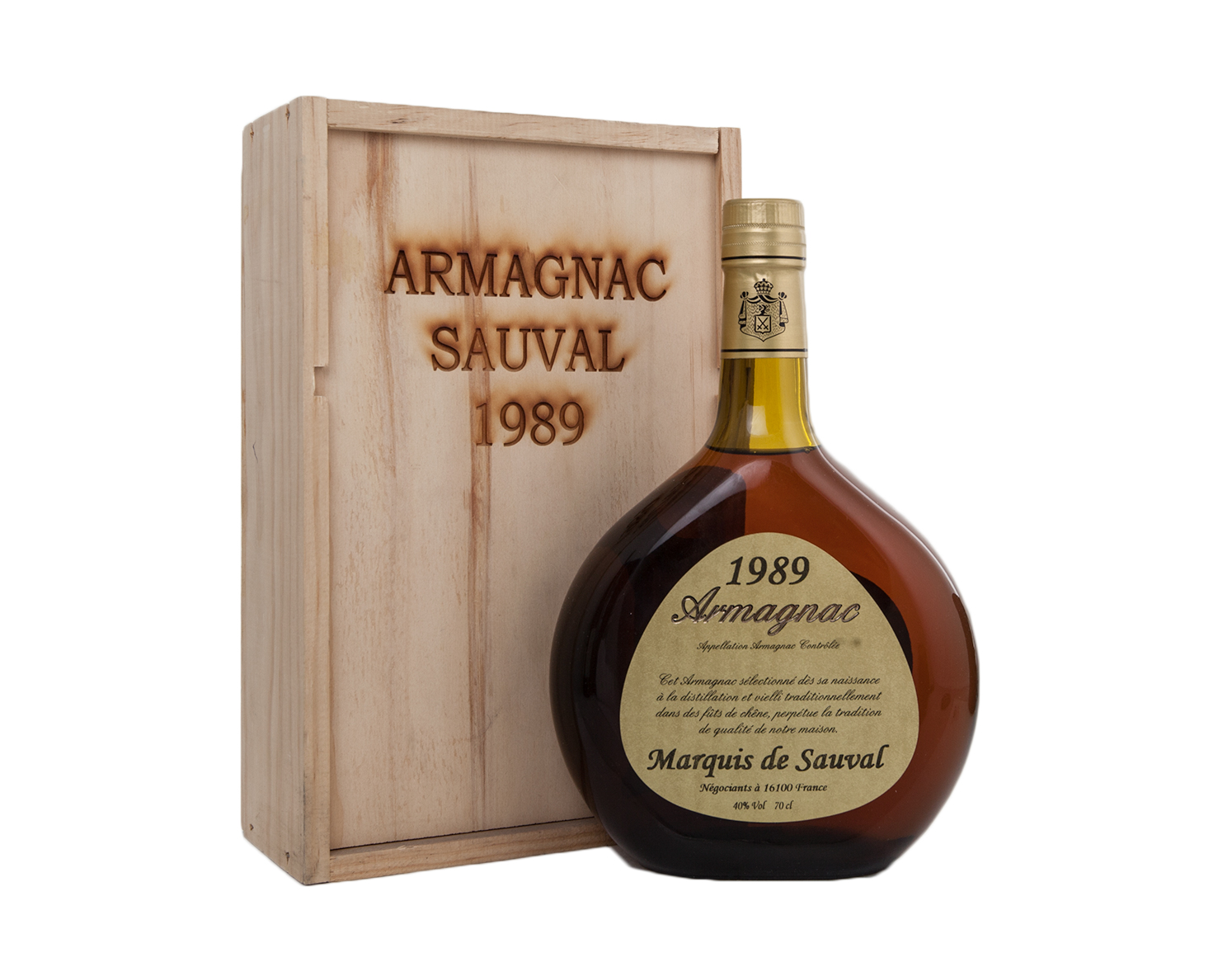 Armagnac Marquis de Sauval 1989 years - арманьяк Маркиз де Соваль 1989 года 0.7 л