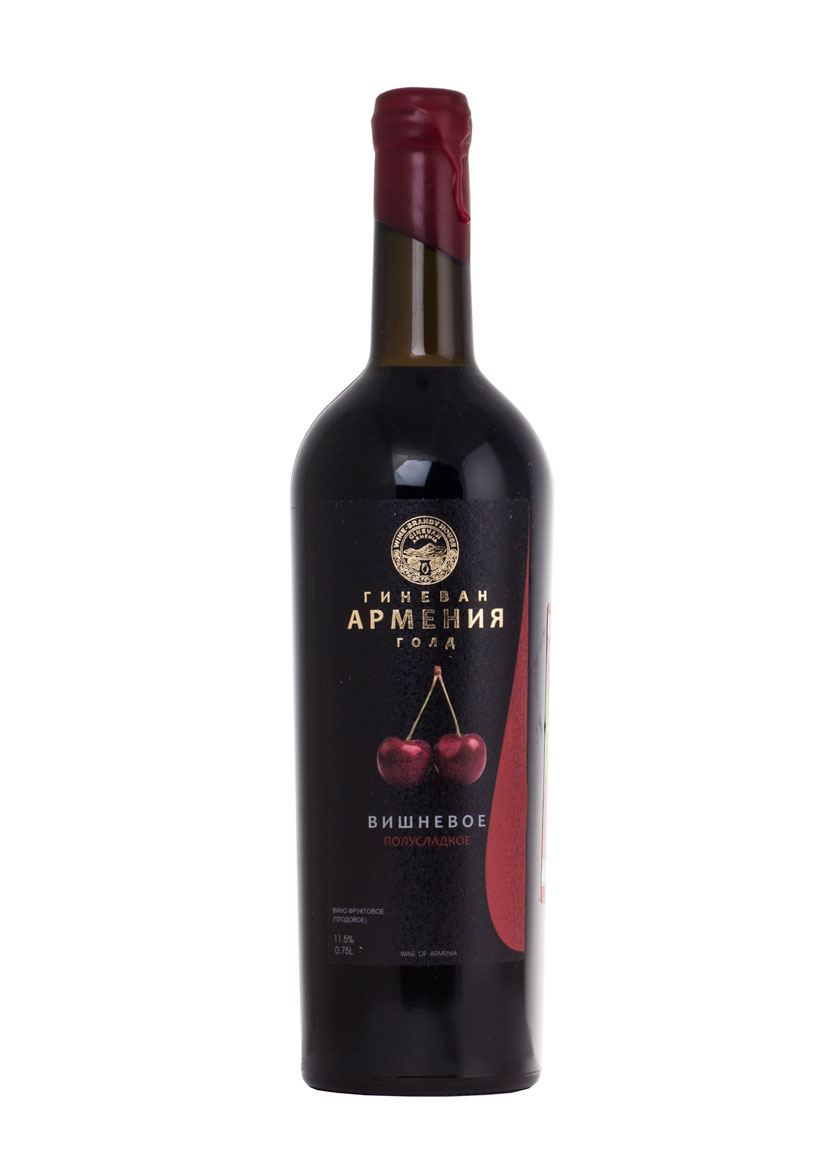 Вино Вишневое Гиневан Армения Голд 0.75 л красное полусладкое