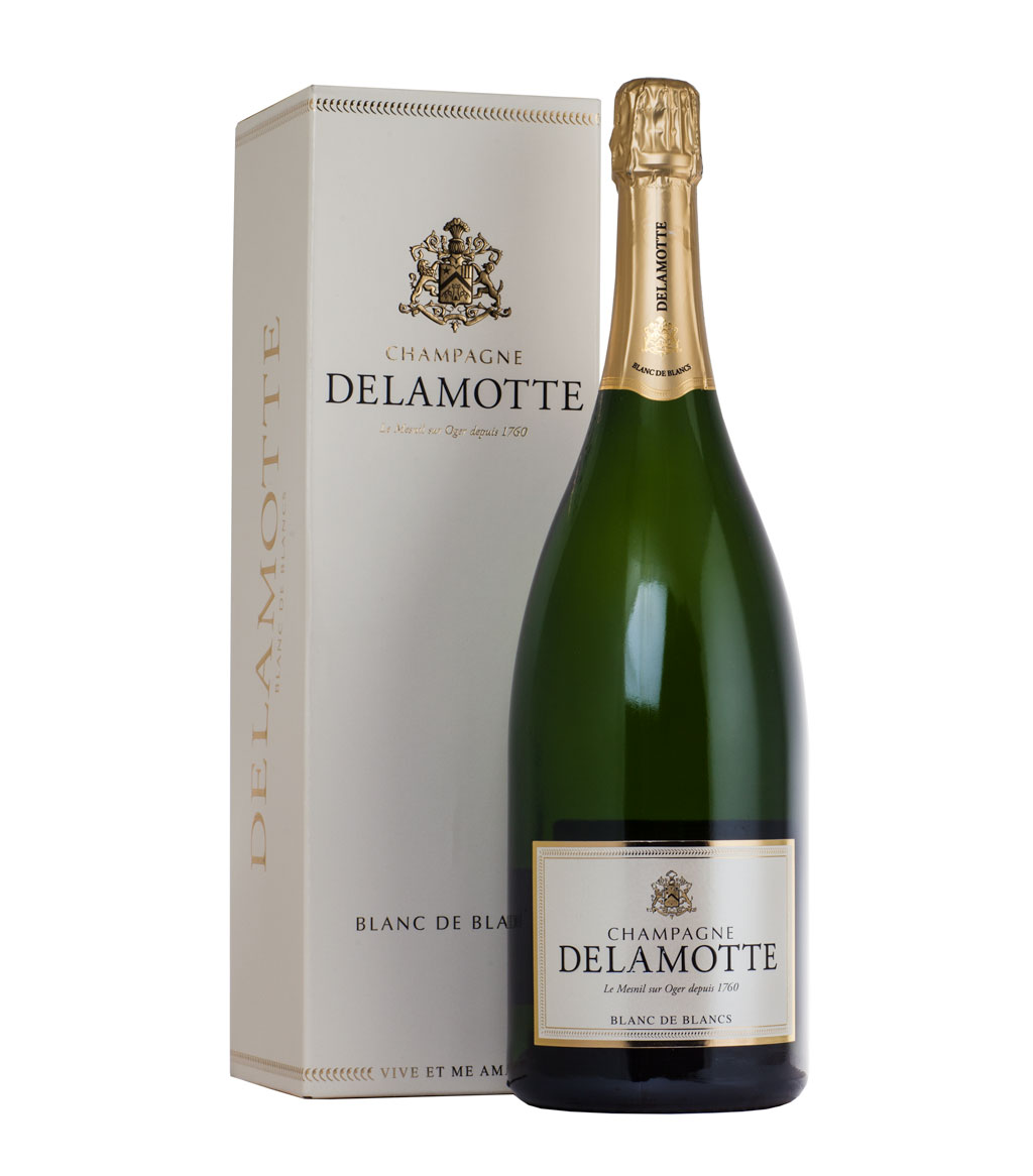 Delamotte Brut Blanc de Blancs - шампанское Деламотт Брют Блан Де Блан 1.5 л