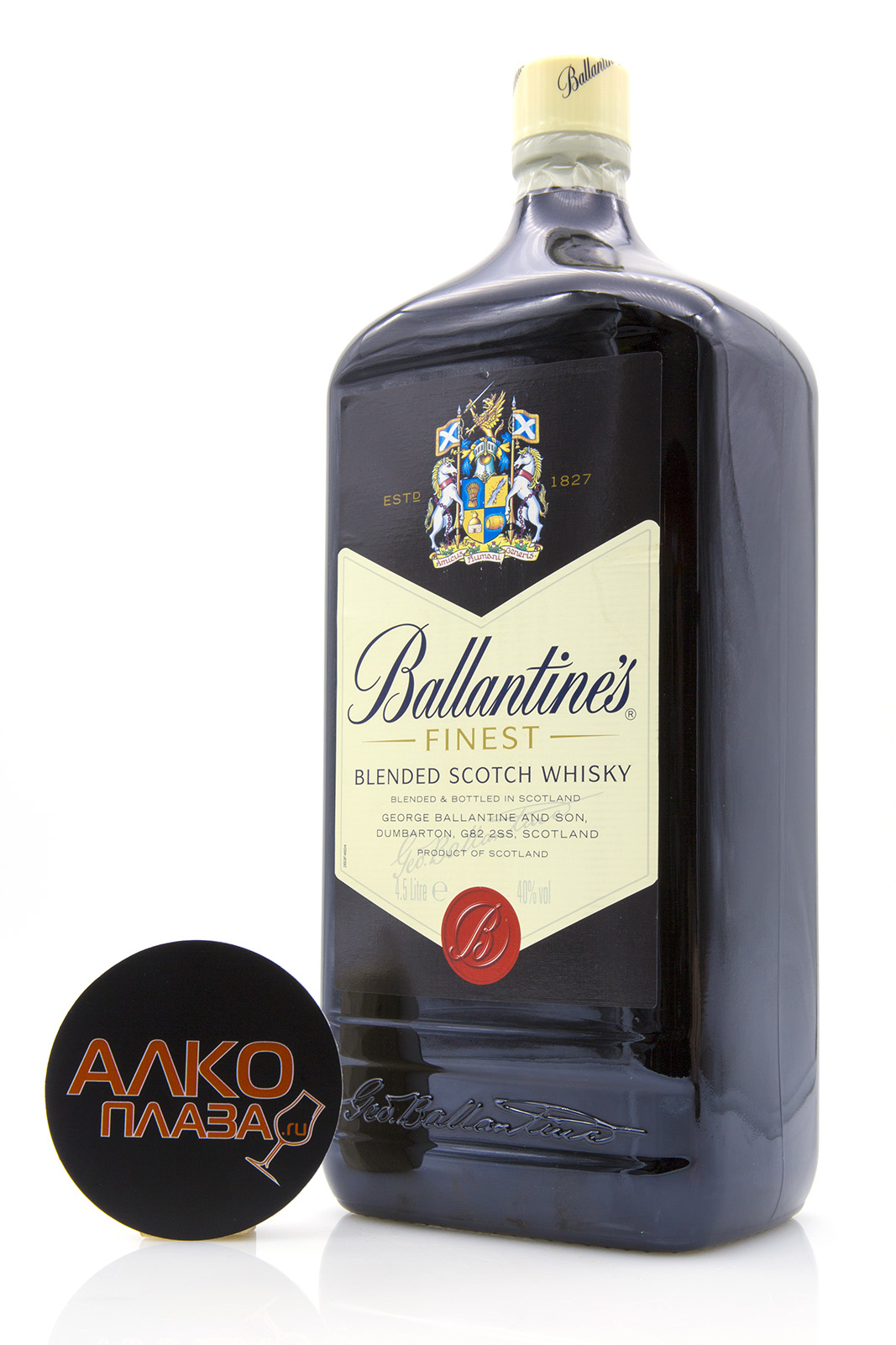 Шотландский виски Ballantines Finest. Холодная фильтрация, купажированный (Blended). 40% / 4.5 л. Виски Балантайнс Файнест.