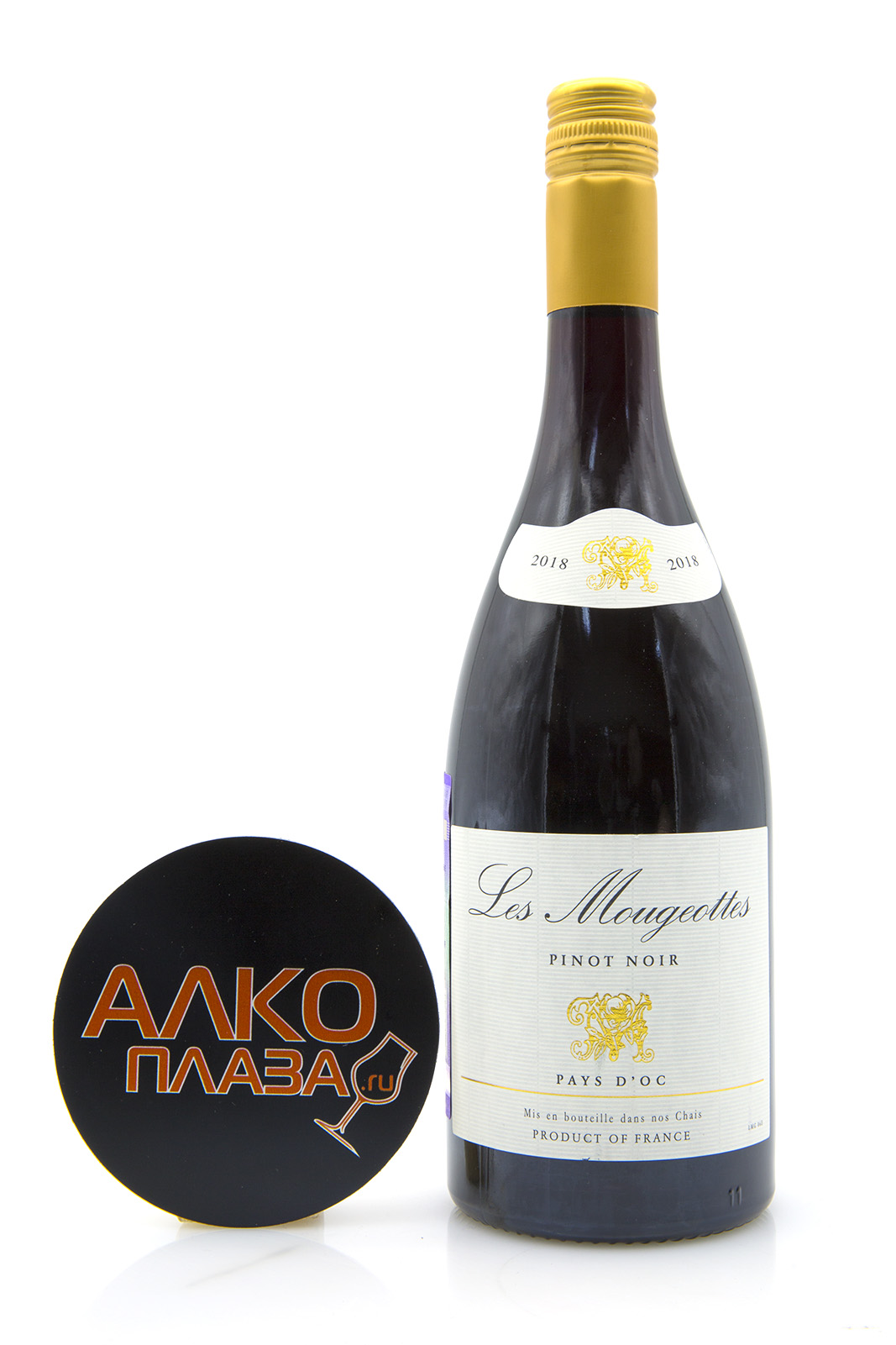 Les Mougeottes Pinot Noir Pays d`Oc IGP 0.75l Французское вино Ле Мужотт Пино Нуар Пэи Д`Ок ИГП 0.75 л.