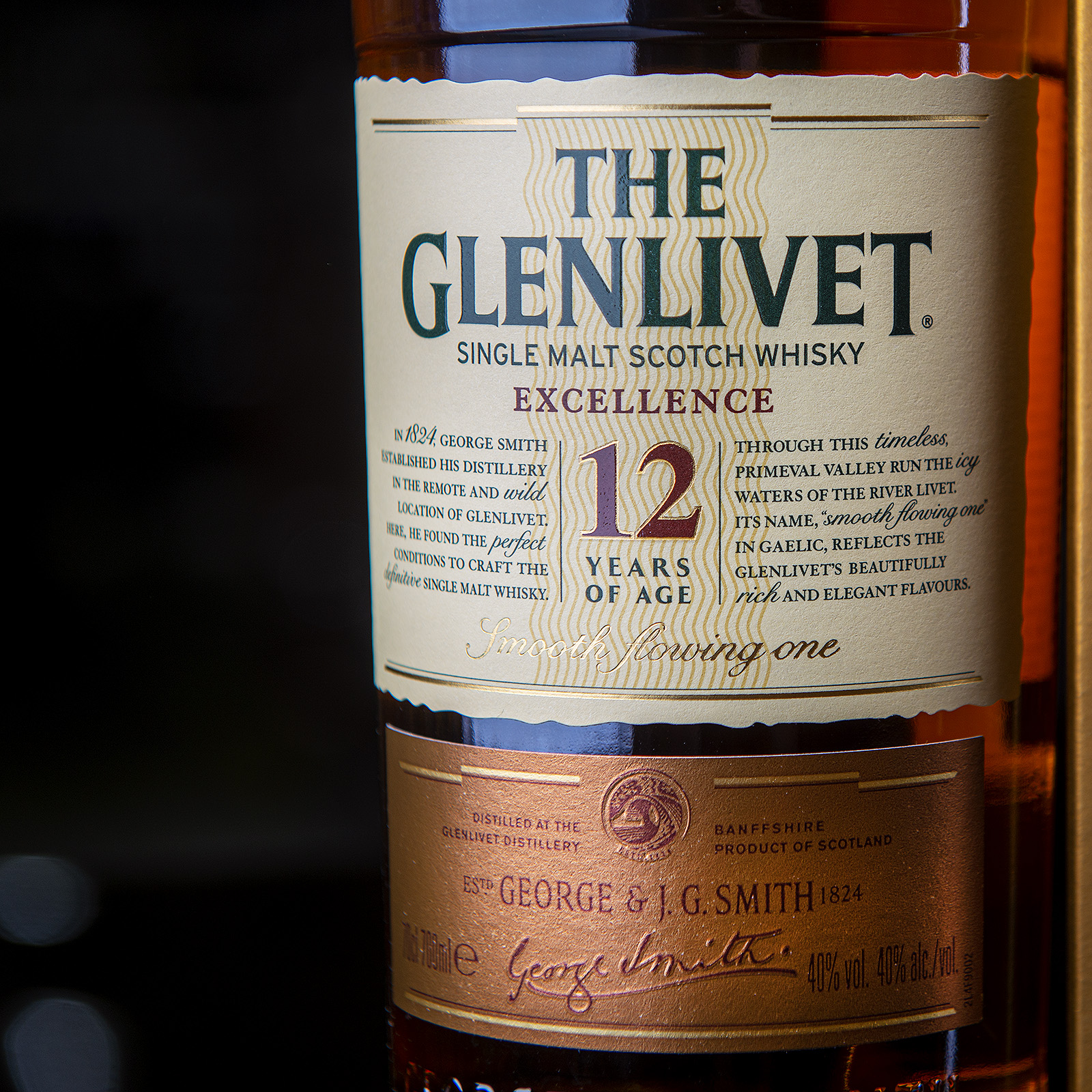 The Glenlivet 12 years old Excellence gift box - купить виски Гленливет ...