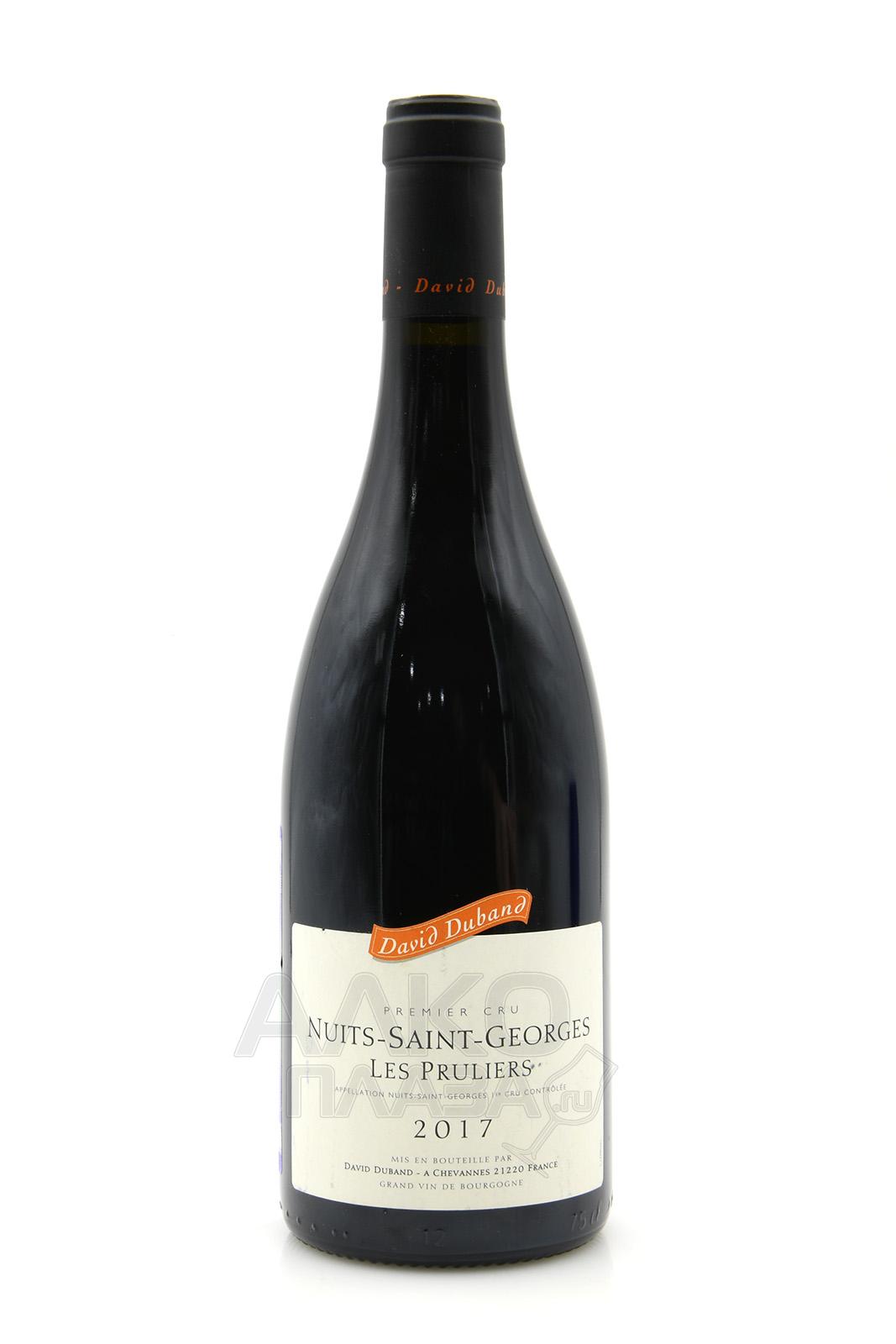 David Duband Nuits-Saint-Georges Premier Cru Les Pruliers AOC 0.75l Французское вино Давид Дюбан Нюи-Сен-Жорж Премье Крю Ле Прюлье 0.75 л.