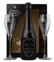 Chateau Tamagne Reserve with 2 wineglasses - вино игристое Шато Тамань Резерв + 2 бокала 0.75 л