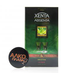 Absinth Xenta gift box - абсент Ксента в п/у + 2 бокала 0.7 л подарочная коробка