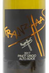 вино Franz Haas Pinot Grigio 0.75 л этикетка