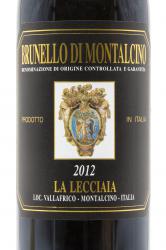 La Lecciaia Brunello di Montalcino 0.75l итальянское вино Ла Леччайя Брунелло ди Монтальчино 0.75 л.