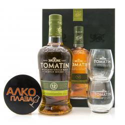 Tomatin 12 years old gift box with glasses - виски Томатин 12 лет 0.7 л в подарочном наборе с бокалами