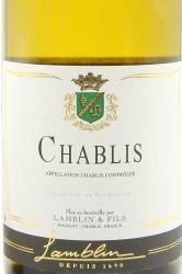 вино Lamblin&Fils Chablis AOC 0.75 л этикетка