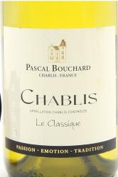 вино Pascal Bouchard Le Classique Chablis AOC 0.75 л этикетка