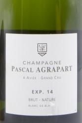 Pascal Agrapart Exp.14 Brut Nature Blanc de Blancs - шампанское Паскаль Аграпар Эксп.14 Брют Натюр Блан де Блан белое экстра брют 0.75 л