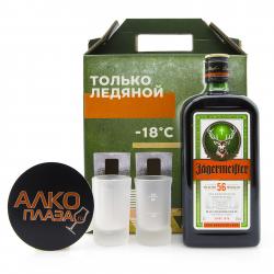 Jagermeister 0.7l Gift Box with 2 glasses Ликер Ягермайстер