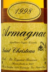Armagnac Saint Christeau Millesime 1998 - арманьяк Сент-Кристо Миллезимэ 1998 года 0.7 л в п/у