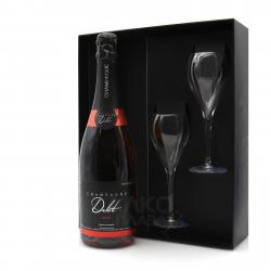 Champagne Delot Brut Rose 0.75l Gift Box with 2 glasses Шампанское Дело Брют Розе 0.75 л в п/у с 2 бокалами