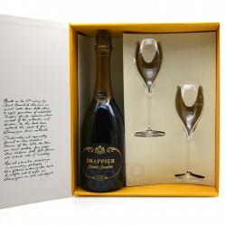 Champagne Drappier Grande Sendree 2010 Brut Champagne AOC Gift Box with 2 glasses - шампанское Драпье Гранд Сандре Брют 0.75 л. в п/у с 2 бокалами