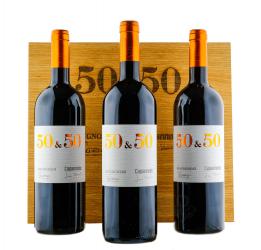 вино Avignonesi 50 & 50 3 бутылки 0.75 л в деревянной коробке