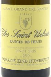 Zind-Humbrecht Pinot Gris Rangen de Thann Clos Saint Urbain Alsace AOC - вино Зинд-Умбрехт Пино Гри Ранген де Танн Кло Сент Урбен 0.75 л