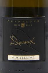 шампанское Devaux D Millesime Brut Champagne AOC 0.75 л этикетка