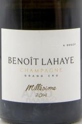 Benoit Lahaye Millesime Extra Brut Grand Cru - шампанское Бенуа Лайе Милезим Экстра Брют Гран Крю 0.75 л