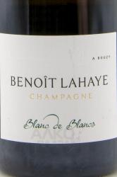 Benoit Lahaye Blanc de Blancs Brut Nature - шампанское Бенуа Лайе Блан де Блан Брют Натюр 0.75 л