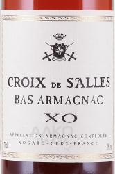 Croix de Salles Bas Armagnac XO - арманьяк Круа де Саль Ба Арманьяк ХО 10 лет 0.7 л в п/у