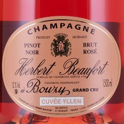 Herbert Beaufort Cuvee Yllen Brut Rose Bouzy Grand Cru - шампанское Эрбер Бофор Кюве Иллен Брют Розе 1.5 л в п/у