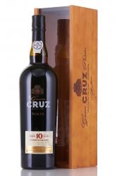 портвейн Cruz 10 Years Old in Wooden Box 0.75 л в деревянной коробке