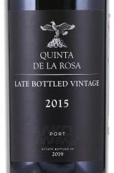 портвейн Quinta De La Rosa LBV Port 2015 0.75 л этикетка