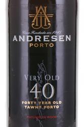 Porto Andresen Very Old 40 Tawny in Tube - портвейн Андресен Вери Олд 40 лет Тони 0.75 л в тубе