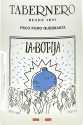 писко Tabernero La Botija Pisco Puro Quebranta0.7 л этикетка