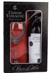 вино Шато Тамани Каберне 0.75 л набор + бокал красное сухое подарочная коробка