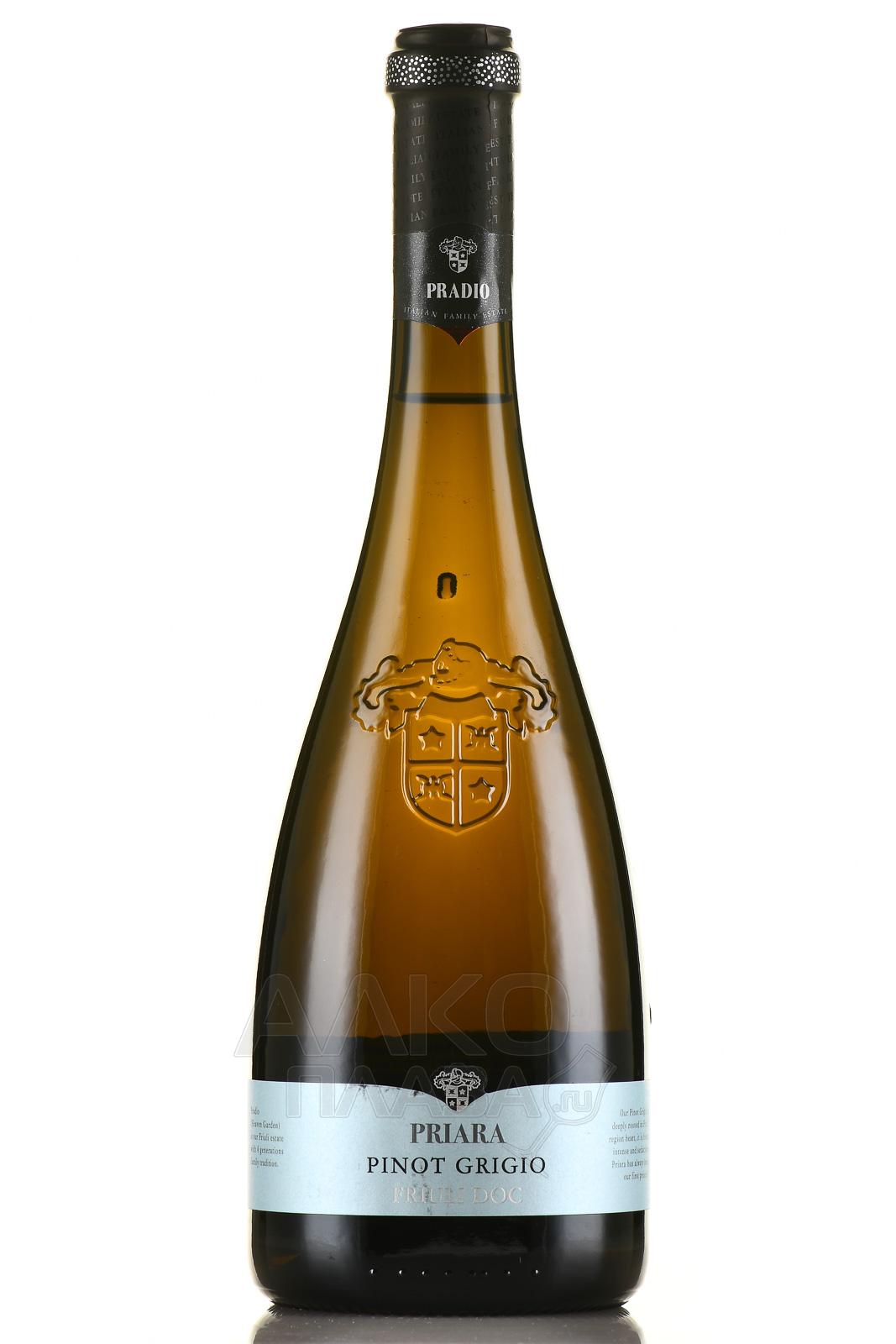 Priara Pinot Grigio, DOC - вино Приара Пино Гриджо ДОК 0.75 л белое сухое