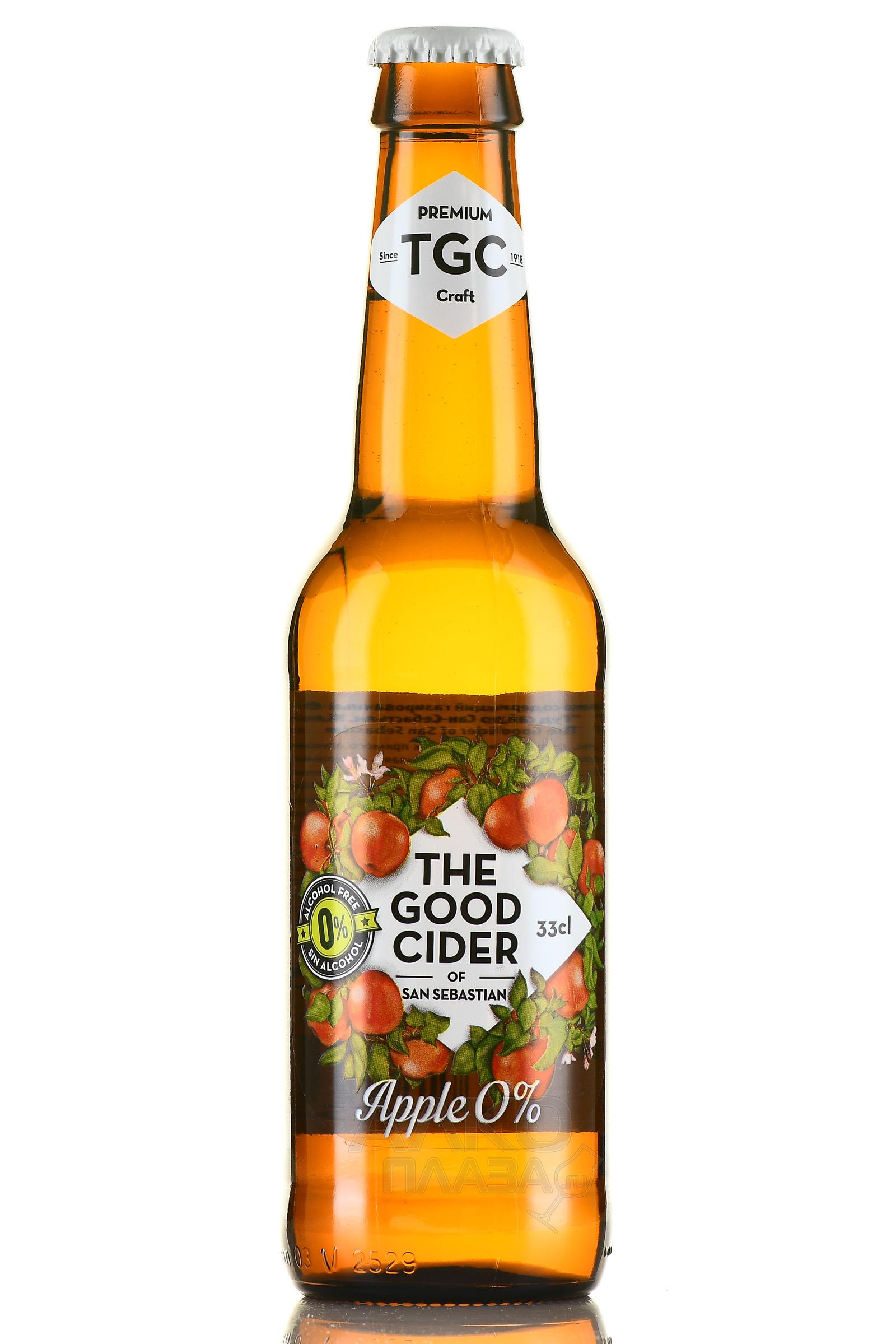 The Good Cider of San Sebastian Apple - напиток газированный безалкогольный Гуд Сайдер Сан Себастьян Яблоко 0.33 л