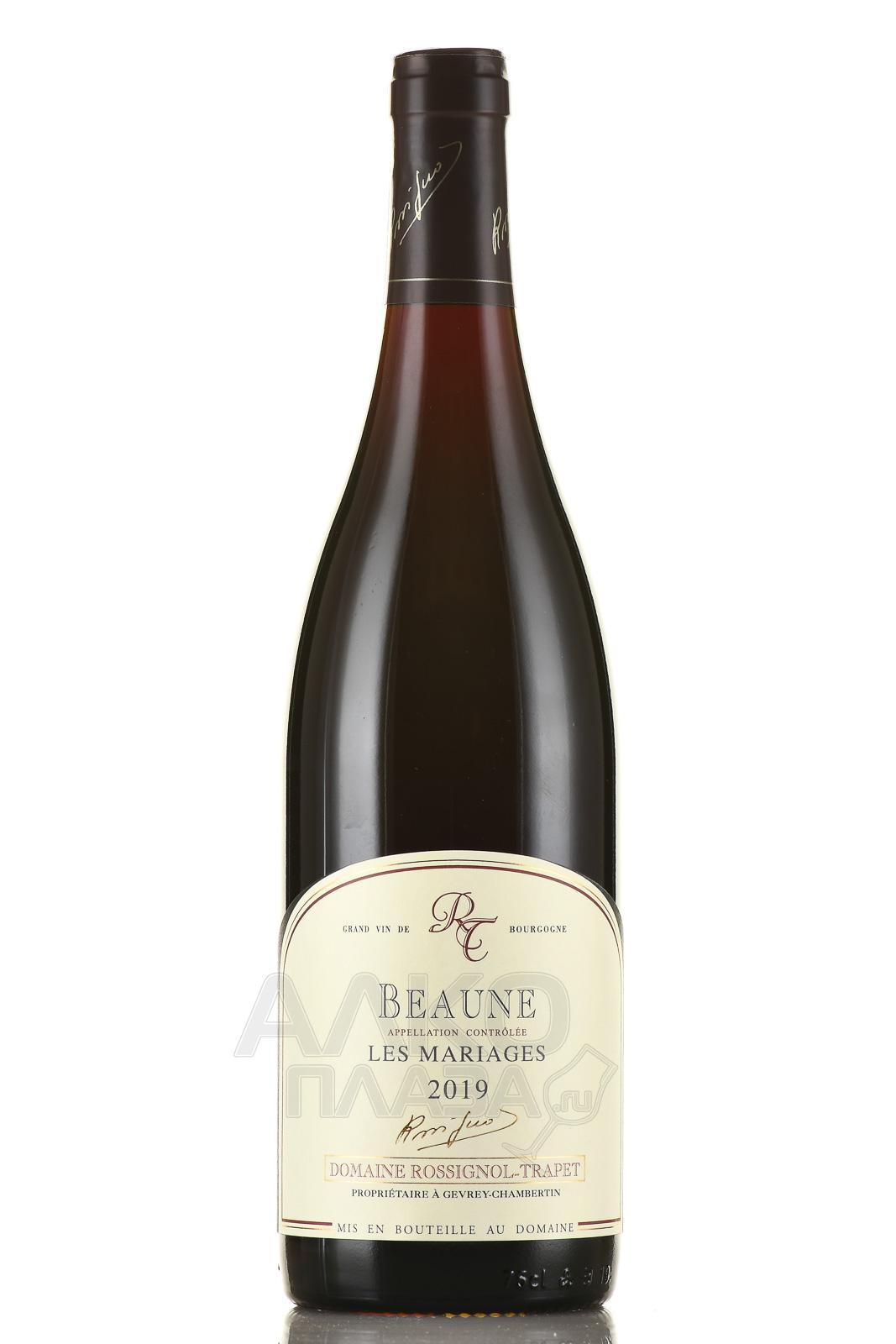 Domaine Rossignol-Trapet Beaune Les Mariages - вино Домэн Россиньоль-Трапэ Бон Ле Марьяж 0.75 л красное сухое