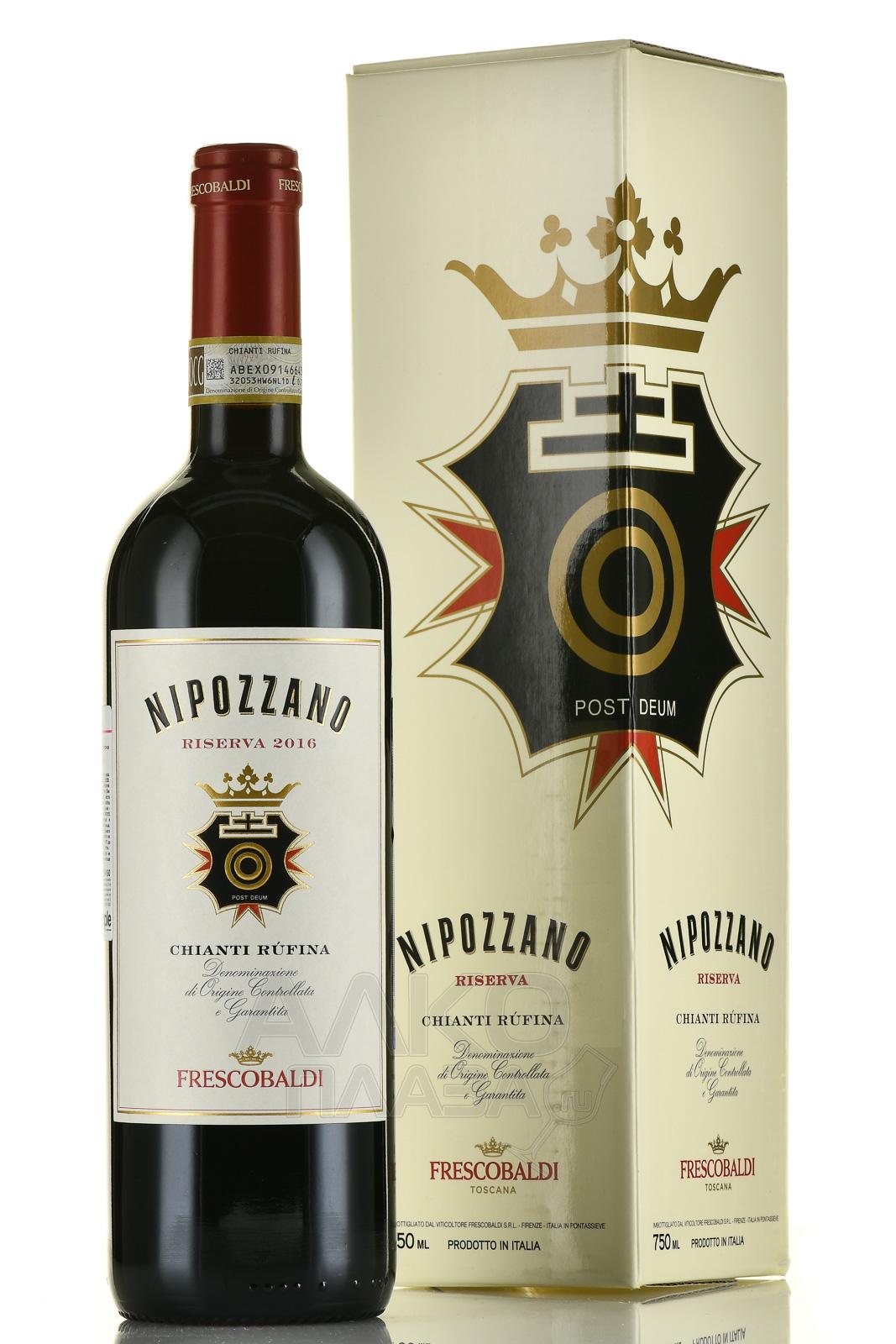 Nipozzano Chianti Rufina Riserva DOCG Gift Box - вино Нипоццано Кьянти Руфина Ризерва 0.75 л красное сухое в п/у