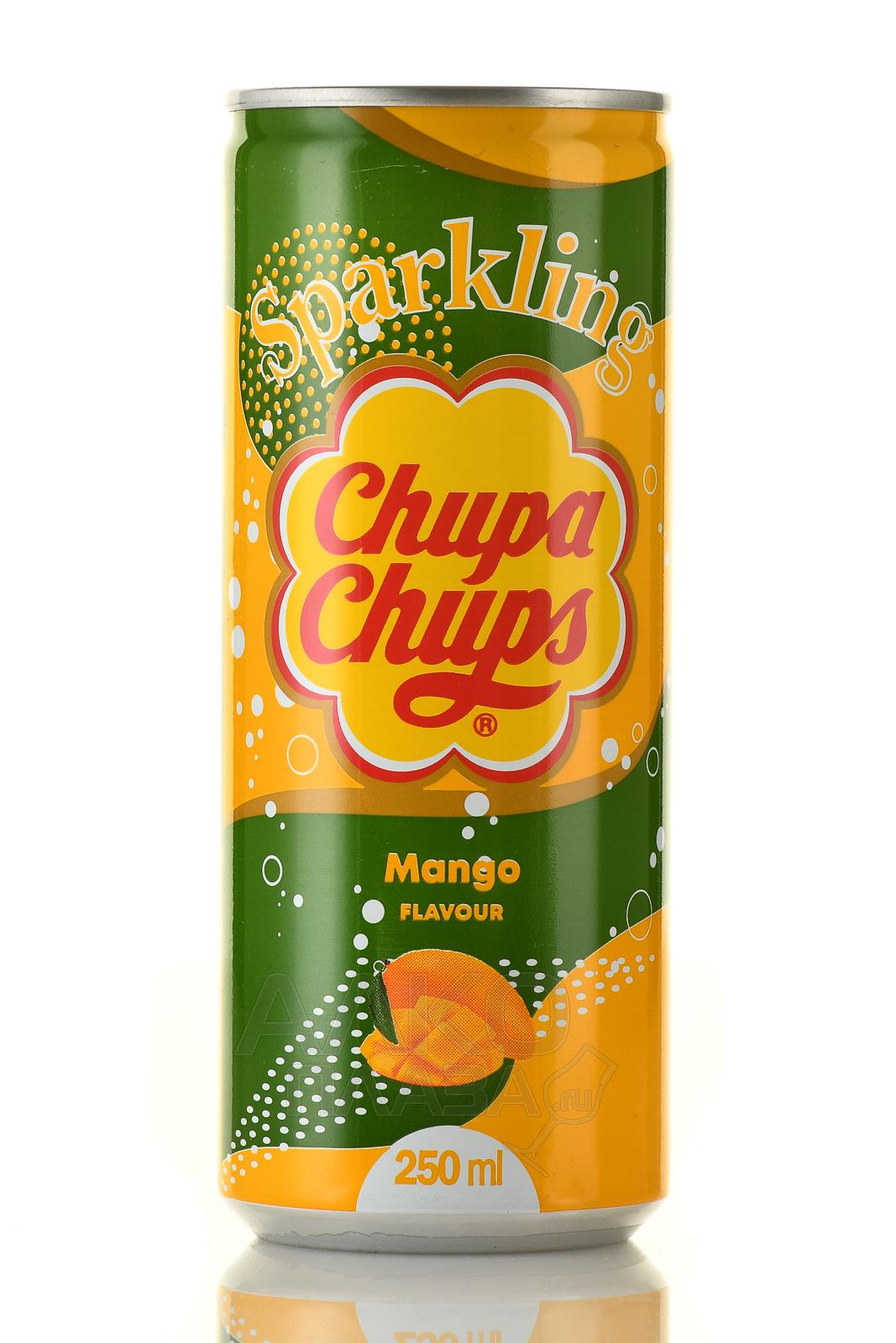 Chupa Chups Mango - напиток безалкогольный сильногазированный Чупа Чупс Манго 250 мл ж/б