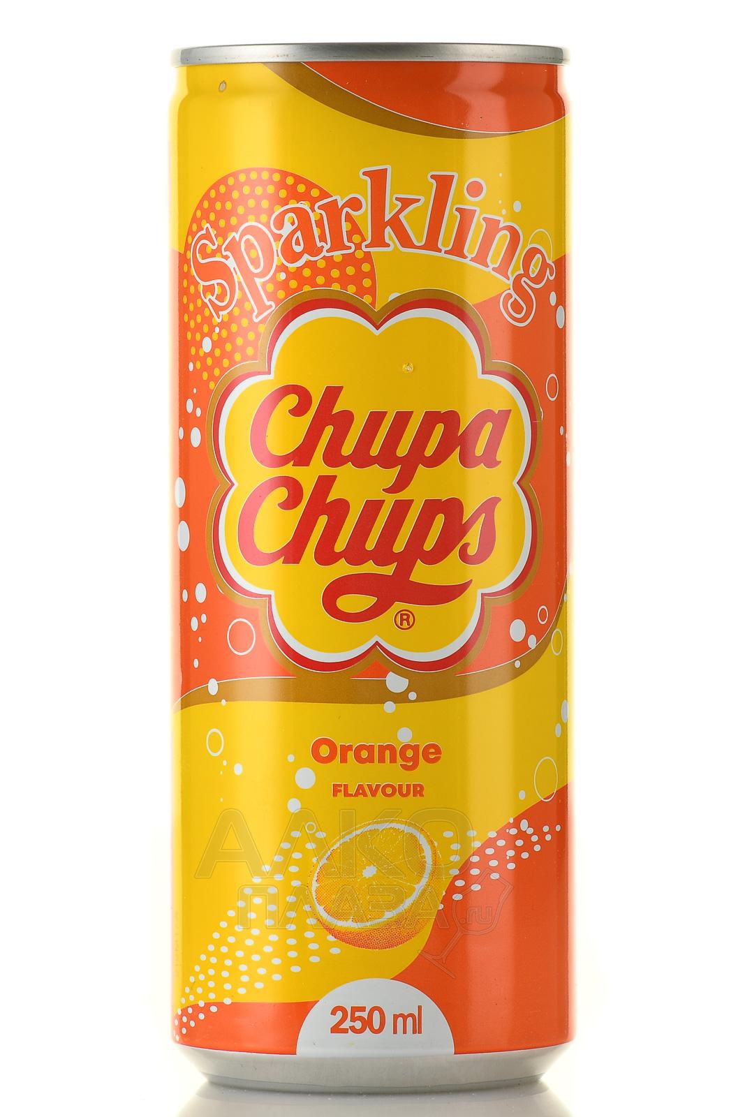 Chupa Chups Orange - напиток безалкогольный сильногазированный Чупа Чупс Апельсин 250 мл ж/б