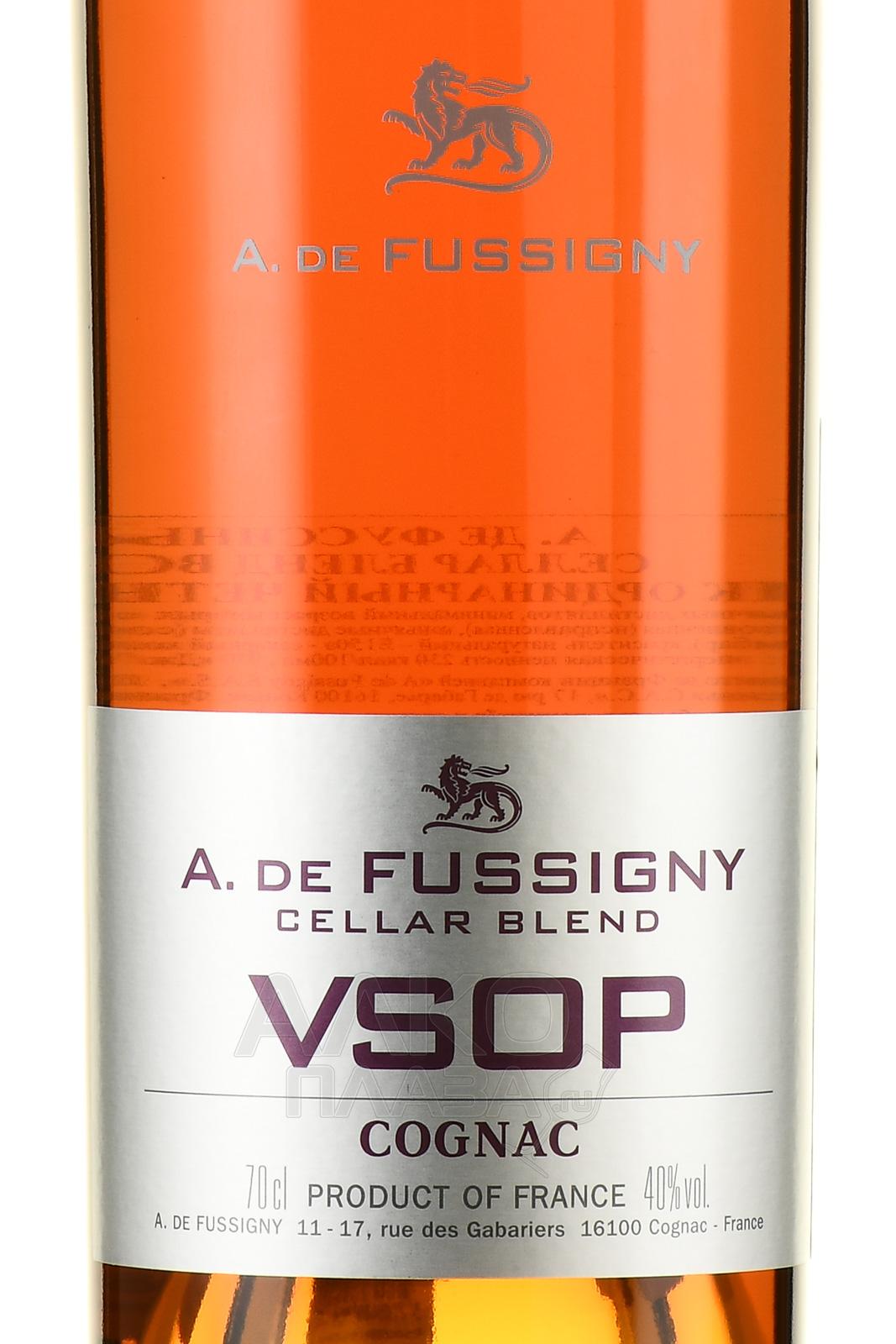 Коньяк Fussigny VSOP. A de Fussigny collection VSOP. Ad Fussigny VSOP. Коньяк Селлар Бленд ВСОП 0.5.