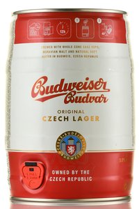 Budweiser Budvar - пиво Будвайзер Будвар 5 л бочонок светлое фильтрованное