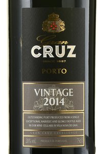 Porto Gran Cruz Vintage - портвейн Порто Гран Круз Винтедж 2014 год 0.75 л