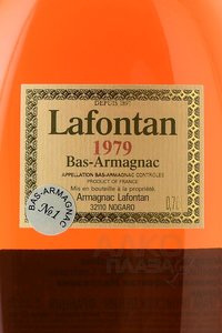 Lafontan Millesime 1979 - арманьяк Лафонтан Миллезиме 1979 год 0.7 л в д/у