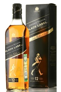 Johnnie Walker Black Label 12 years - виски Джонни Уокер Блэк Лейбл выдержка 12 лет 0.7 л в п/у