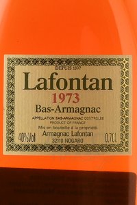 Lafontan Millesime 1973 - арманьяк Лафонтан Миллезим 1973 года 0.7 л