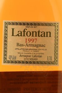 Lafontan Millesime 1997 Wooden Box - арманьяк Лафонтан Миллезиме 1997 года 0.7 л в д/у