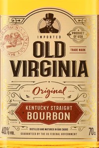 Bourbon Old Virginia - виски зерновой Бурбон Олд Вирджиния 0.7 л