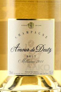 Amour de Deutz - шампанское Амур де Дейц 2011 год 0.75 л белое брют в п/у