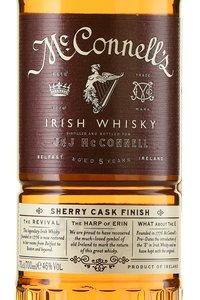 McConnell’s 5 Year Old Irish Whisky Sherry Cask Finish - виски МакКоннелл’с Айриш Виски Шерри Каск Финиш 5 лет 0.7 л