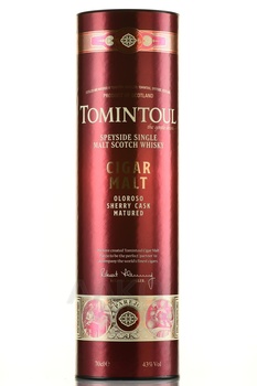 Tomintoul Speyside Cigar Malt Oloroso Sherry Cask Matured - виски Томинтул Спейсайд Сигар Молт Олоросо Шерри Каск Матуред 0.7 л в тубе