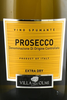 Villa degli Olmi Prosecco Spumante Extra Dry - вино игристое Вилла Дельи Олми Просекко Спумате Экстра Драй 0.75 л белое сухое в п/у