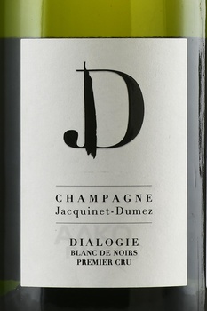 Champagne Jacquinet-Dumez Dialogie Blanc de Noirs Premier Cru - шампанское Жакине-Дюме Дьяложи Блан де Нуар Премье Крю 2018 год 0.75 л белое экстра брют